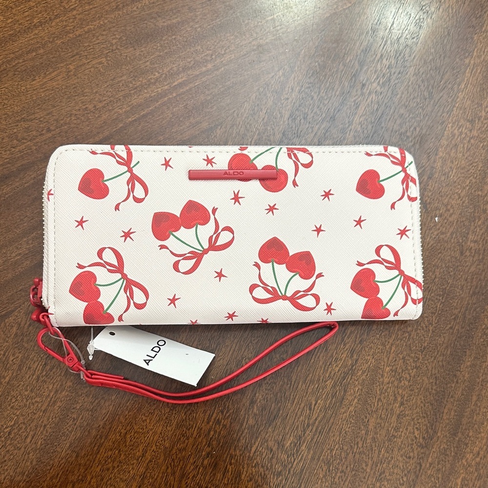 Aldo cherry heart wallet wristlet